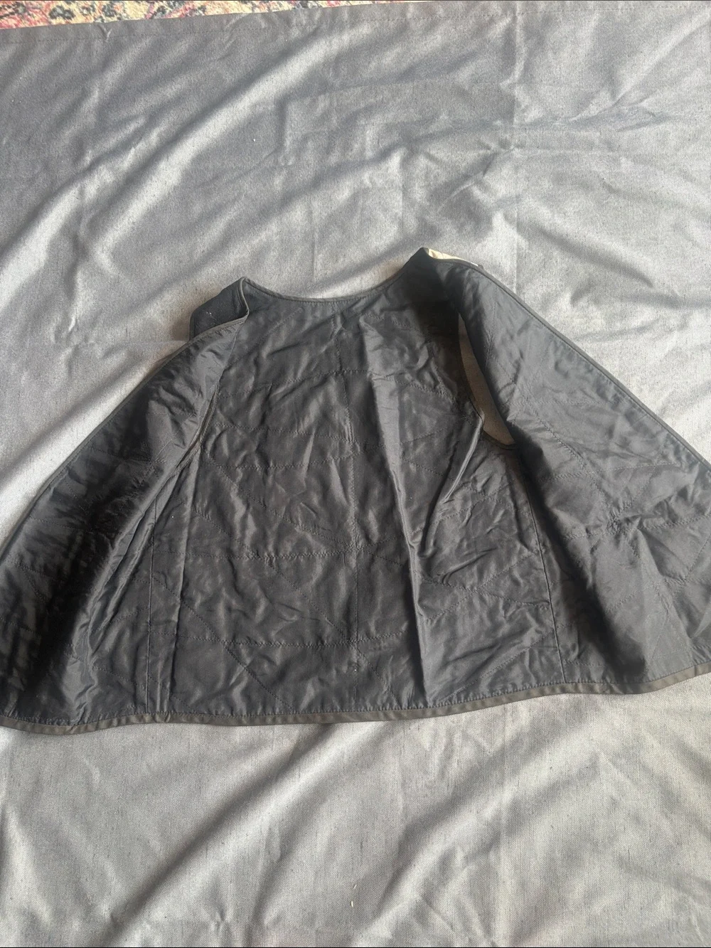 Black & Marble-Print Women's Vest with Gold Accents